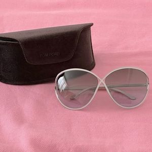Silver/White Tom Ford Sunglasses w/Gray Lenses